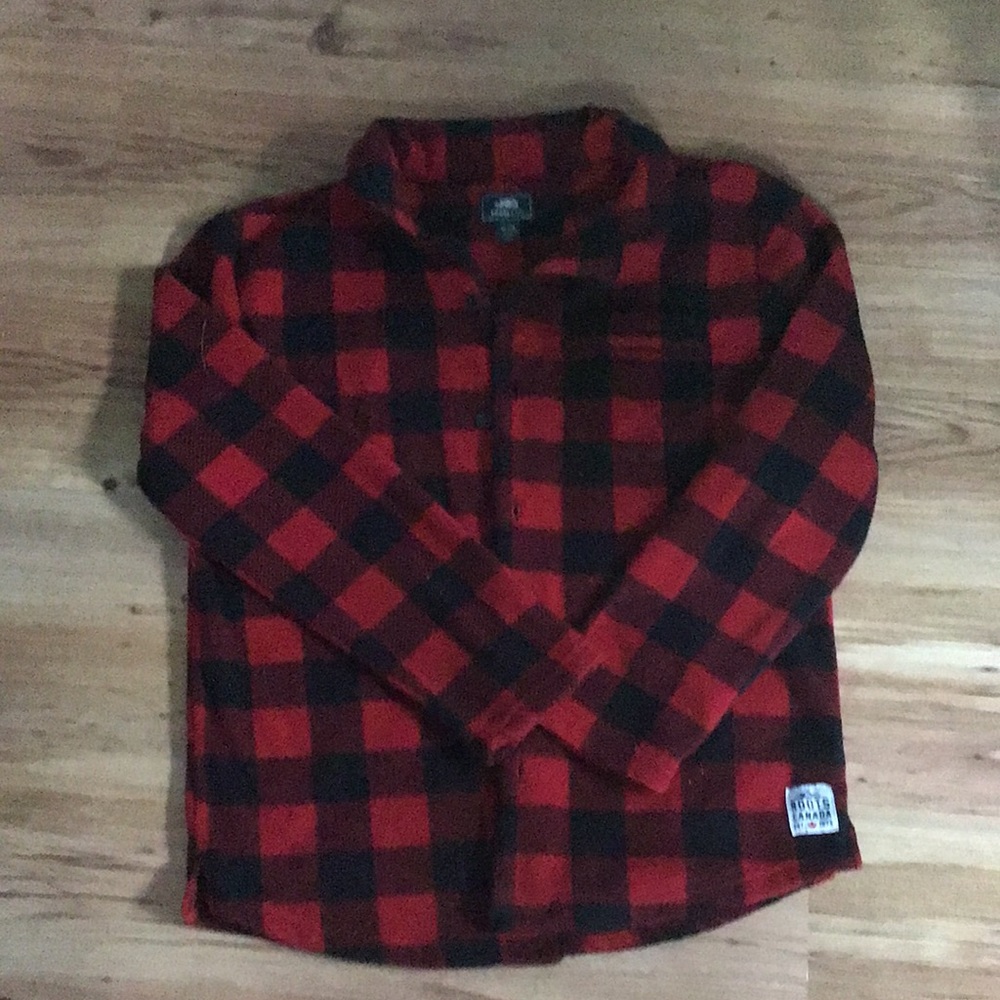Roots fleece flannel button up
